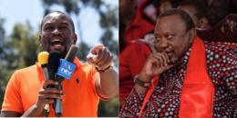 Collage of ODM SG Edwin Sifuna and Former President Uhuru Kenyatta.